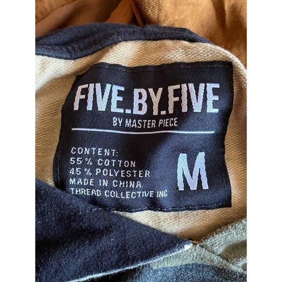 Five by Five Hoodie Camouflage Short Sleeve Hustle Stacks Drawstring Men Medium - Picture 5 of 7